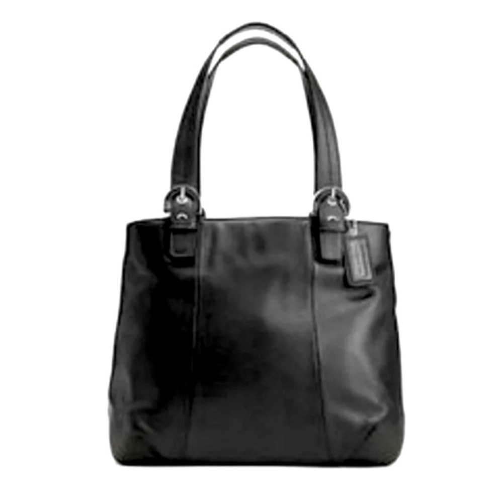 Coach Black Leather Tote Bag